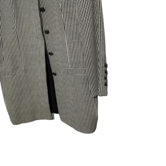 Vintage St. Emile Houndstooth Wool Jacket/ Long Blazer sz Large - Picture 8 of 13